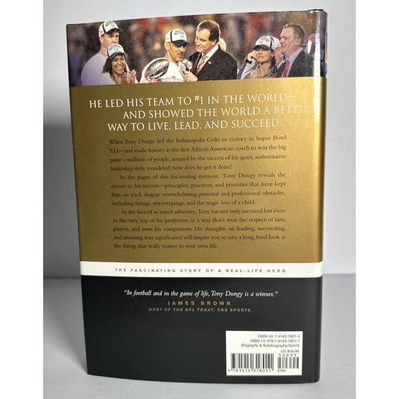 Tony Dungy Book Hardcover Novel Autobiography: Quiet Strength A Memoir - Picture 2 of 9